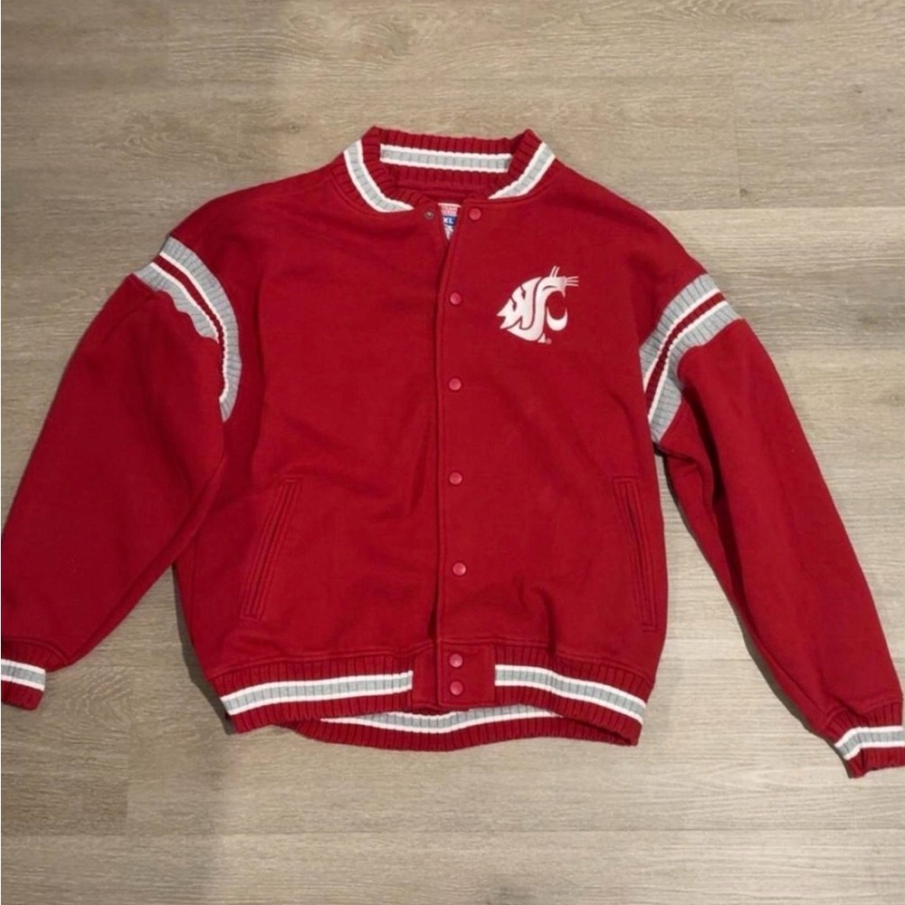 Washington State Red Varsity Jacket with Logo